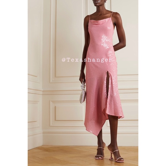 NWT Alice + Olivia Harmony Sequined Midi Dress Size 2 English Rose - Picture 1 of 16